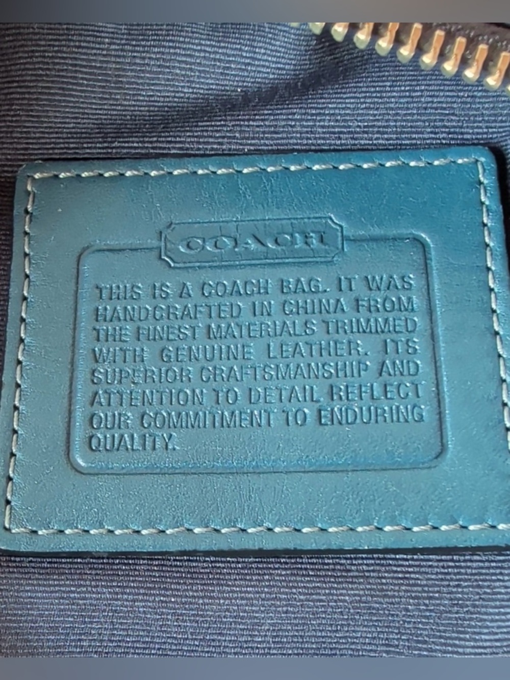 Coach EUC Blue Signature Crossbody  Bag @9”x8” - Picture 11 of 14